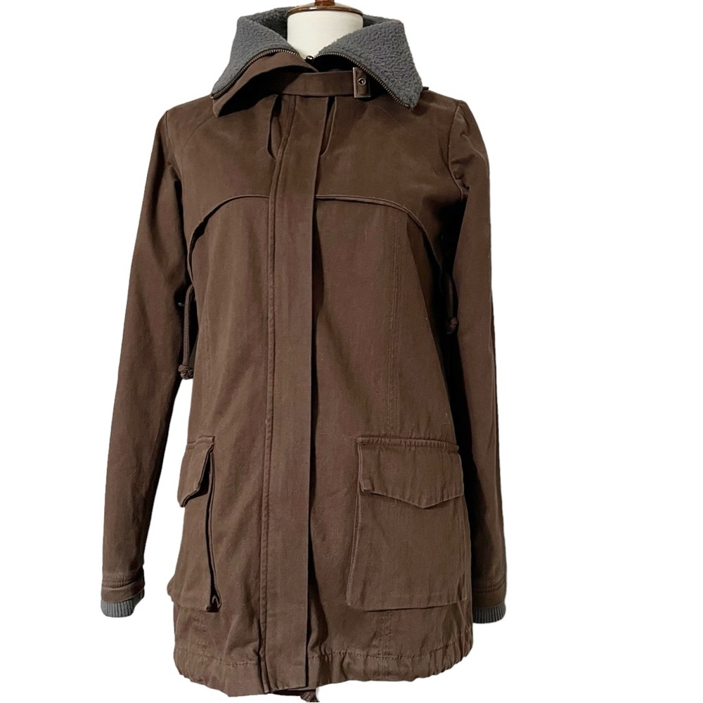 One Teaspoon Brown Grey Gruffalo Cotton Winter Jacket Parka